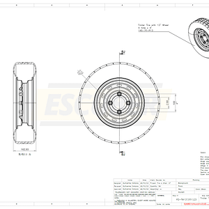 Trailer Tire with 13" Wheel - 4 hole - 145-70-R13