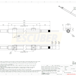 Trailer Axle 1050 mm Long 2,000 lbs