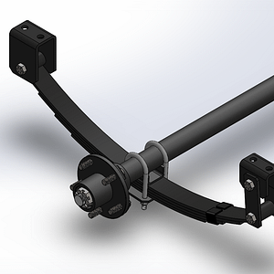 Trailer Axle with Leaf Spring 1300mm Long - 2,000 lbs / 900 kg