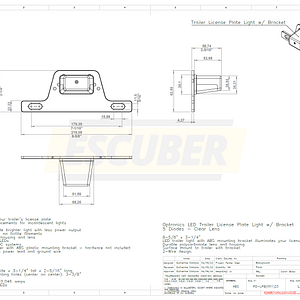 LED Trailer License Plate Light w/ Bracket 5 Diodes - Clear Lens