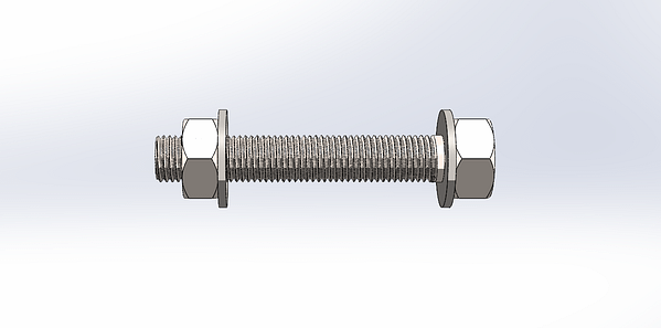 Zinc Shackle Bolt with Locknut - M12x75mm - 1/2"x3" Long