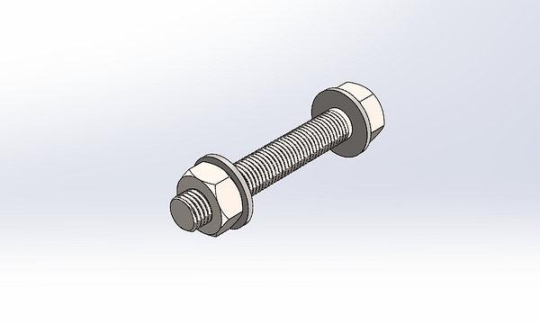 Zinc Shackle Bolt with Locknut - M12x75mm - 1/2"x3" Long