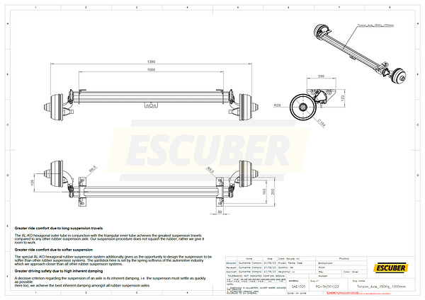 Torsion_Axle_750Kg_1000mm