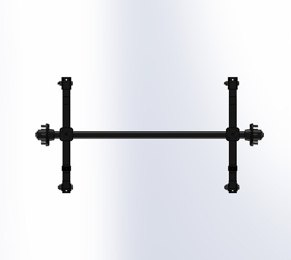 Trailer Axle with Leaf Spring 1300mm Long - 2,000 lbs / 900 kg